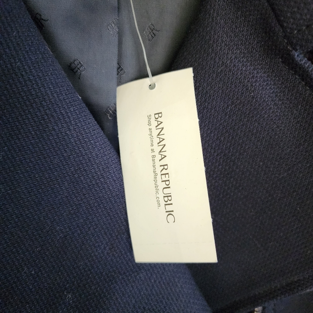 Banana Republic Navy Biker Moto Jacket, Sz M - Picture 5 of 12